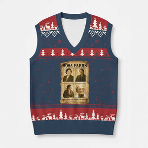 One Person Can Change The World Quote V-Neck Knit Sweater Vest Rosa Parks Legacy TS12 Navy Red Print Your Wear