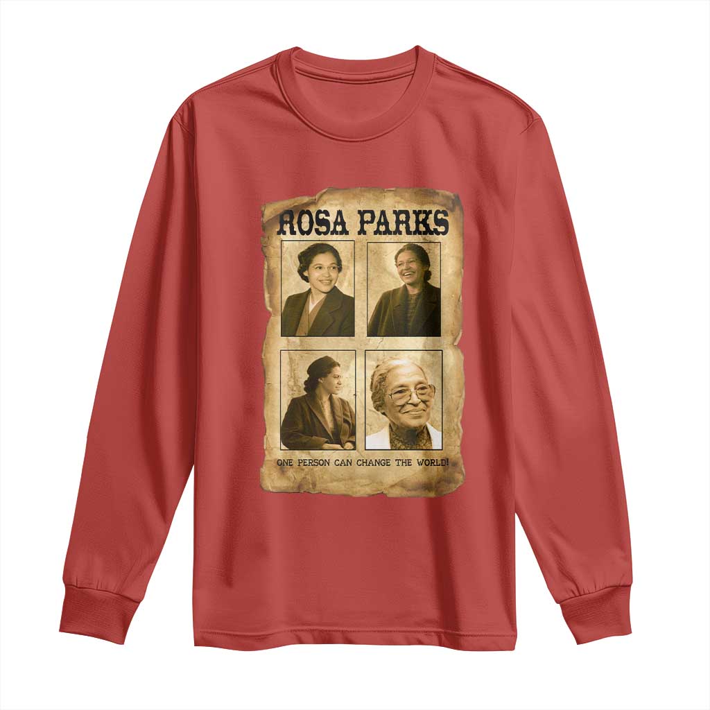 One Person Can Change The World Quote Long Sleeve Shirt Rosa Parks Legacy TS12 Red Print Your Wear