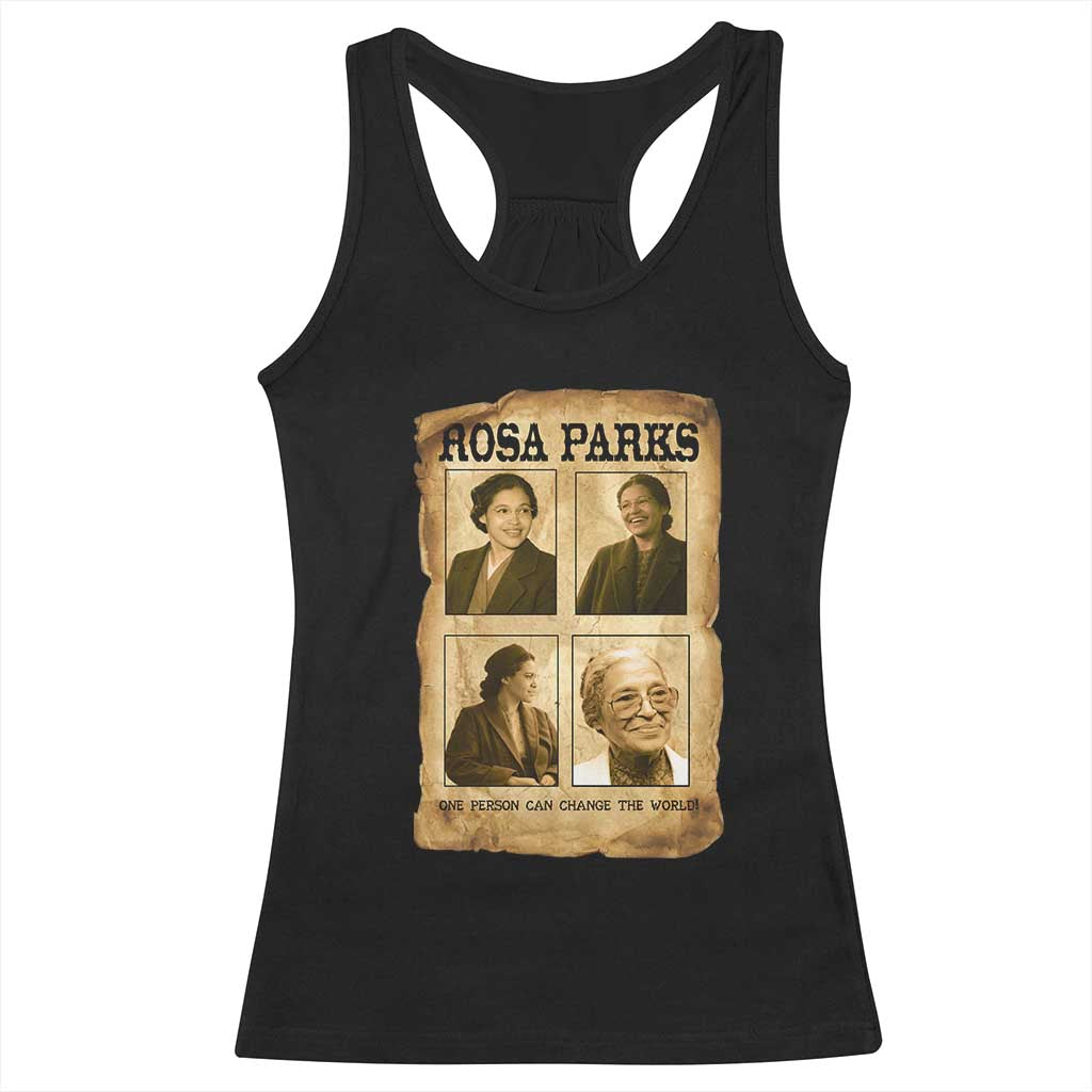 One Person Can Change The World Quote Racerback Tank Top Rosa Parks Legacy TS12 Black Print Your Wear