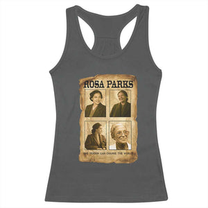 One Person Can Change The World Quote Racerback Tank Top Rosa Parks Legacy TS12 Dark Heather Print Your Wear