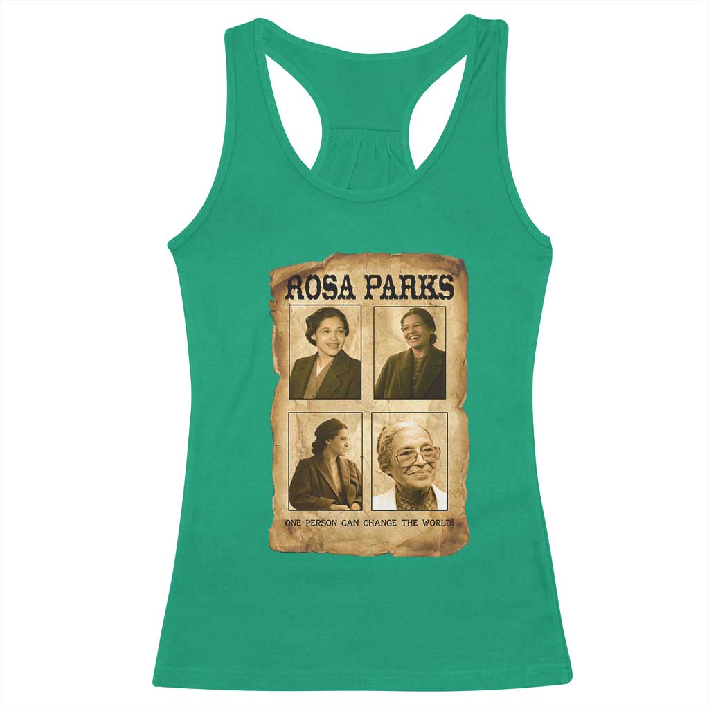 One Person Can Change The World Quote Racerback Tank Top Rosa Parks Legacy TS12 Irish Green Print Your Wear