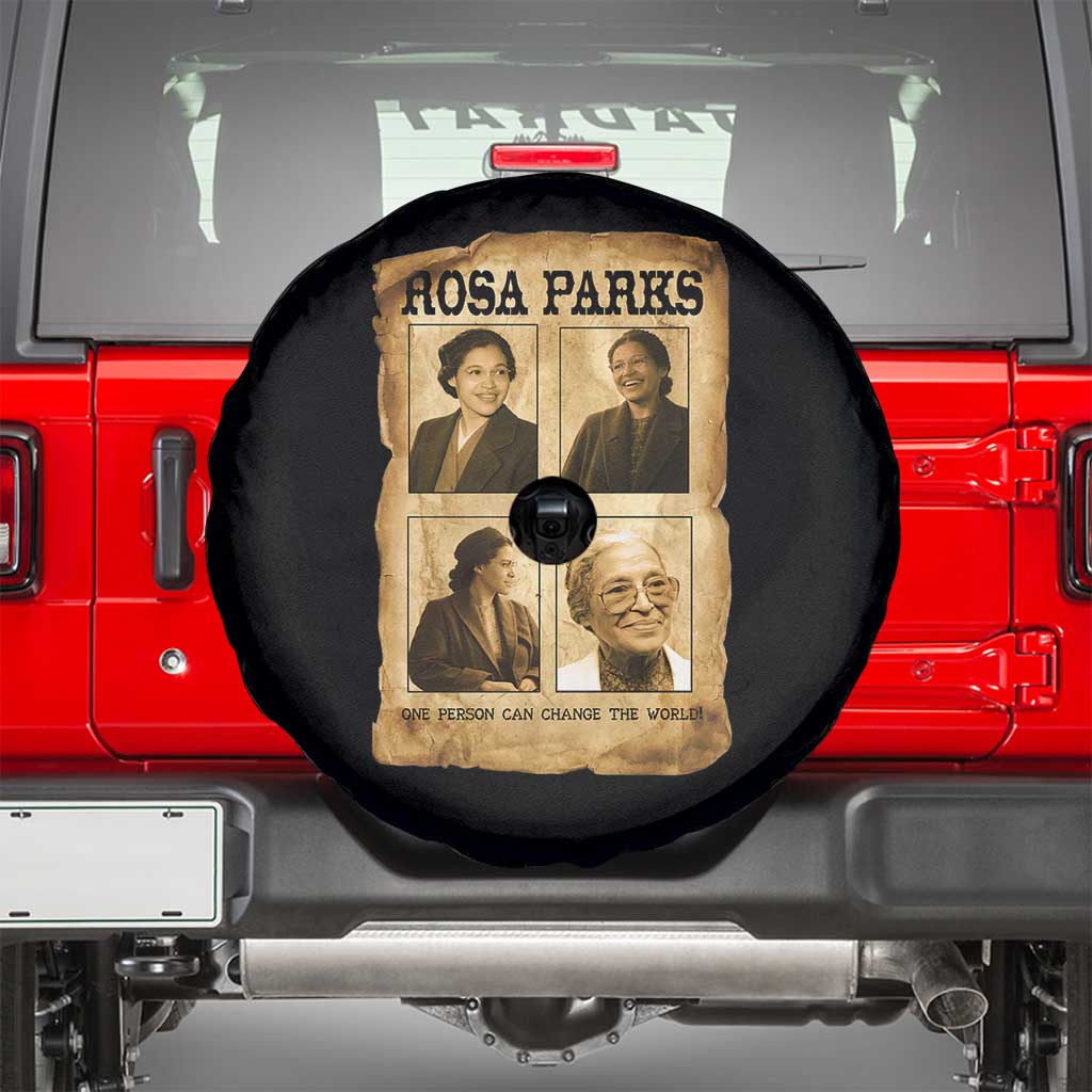 One Person Can Change The World Quote Spare Tire Cover Rosa Parks Legacy TS12 Black Print Your Wear