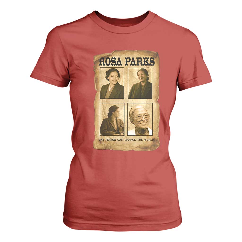 One Person Can Change The World Quote T Shirt For Women Rosa Parks Legacy TS12 Red Print Your Wear