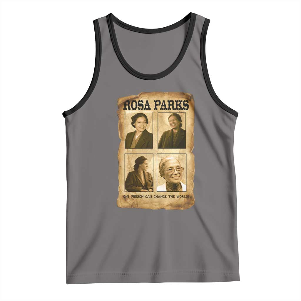 One Person Can Change The World Quote Tank Top Rosa Parks Legacy TS12 Deep Heather Black Print Your Wear