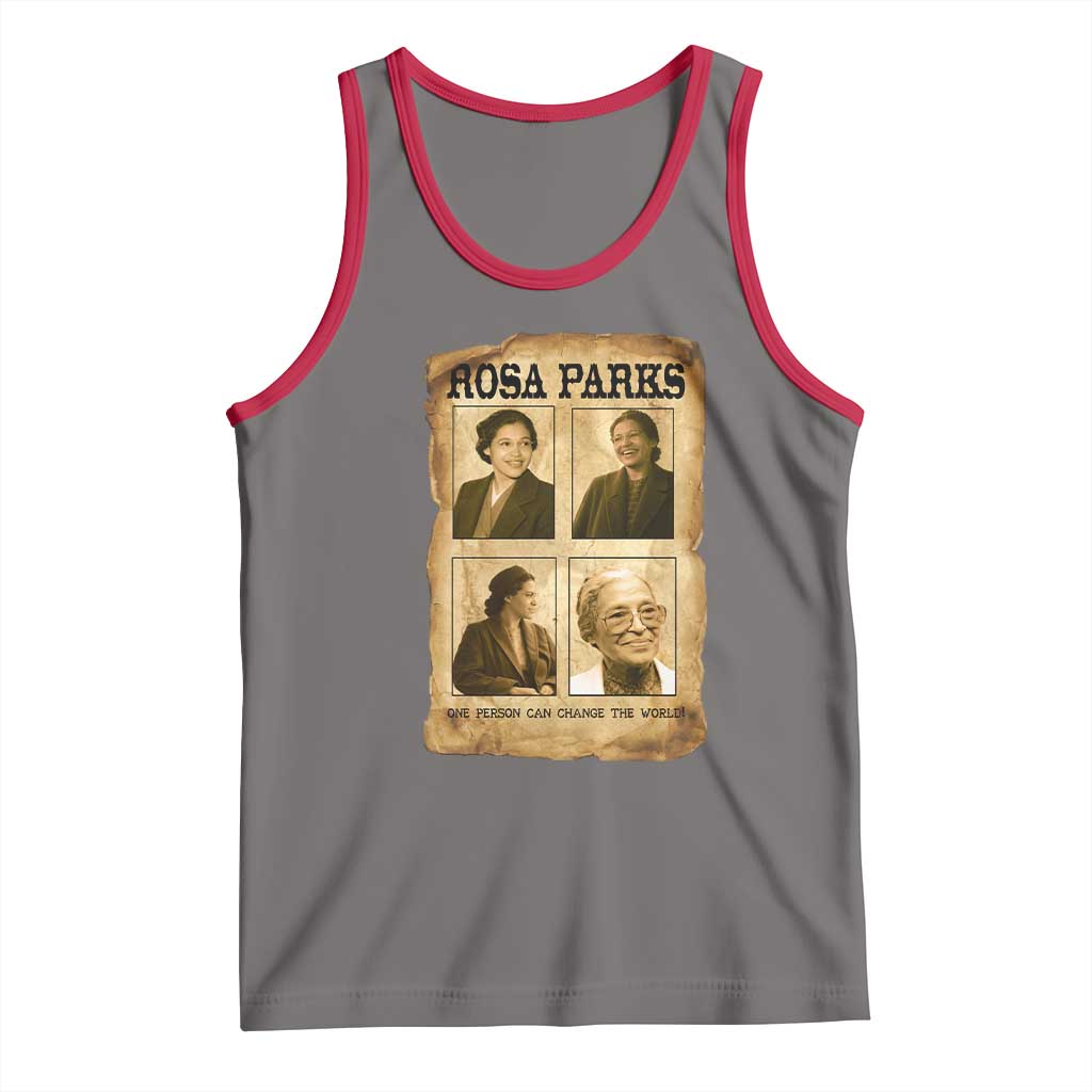 One Person Can Change The World Quote Tank Top Rosa Parks Legacy TS12 Deep Heather Red Print Your Wear