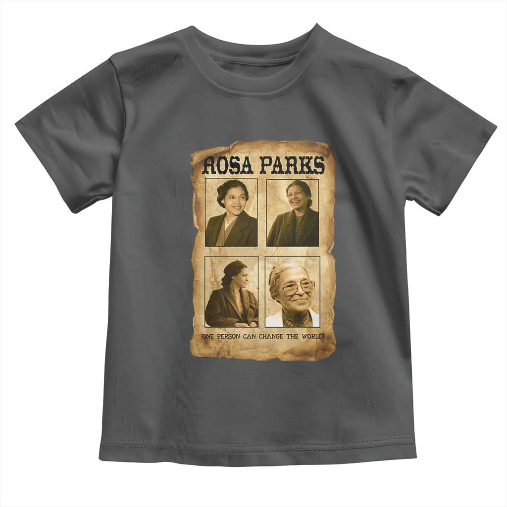 One Person Can Change The World Quote Toddler T Shirt Rosa Parks Legacy TS12 Dark Heather Print Your Wear