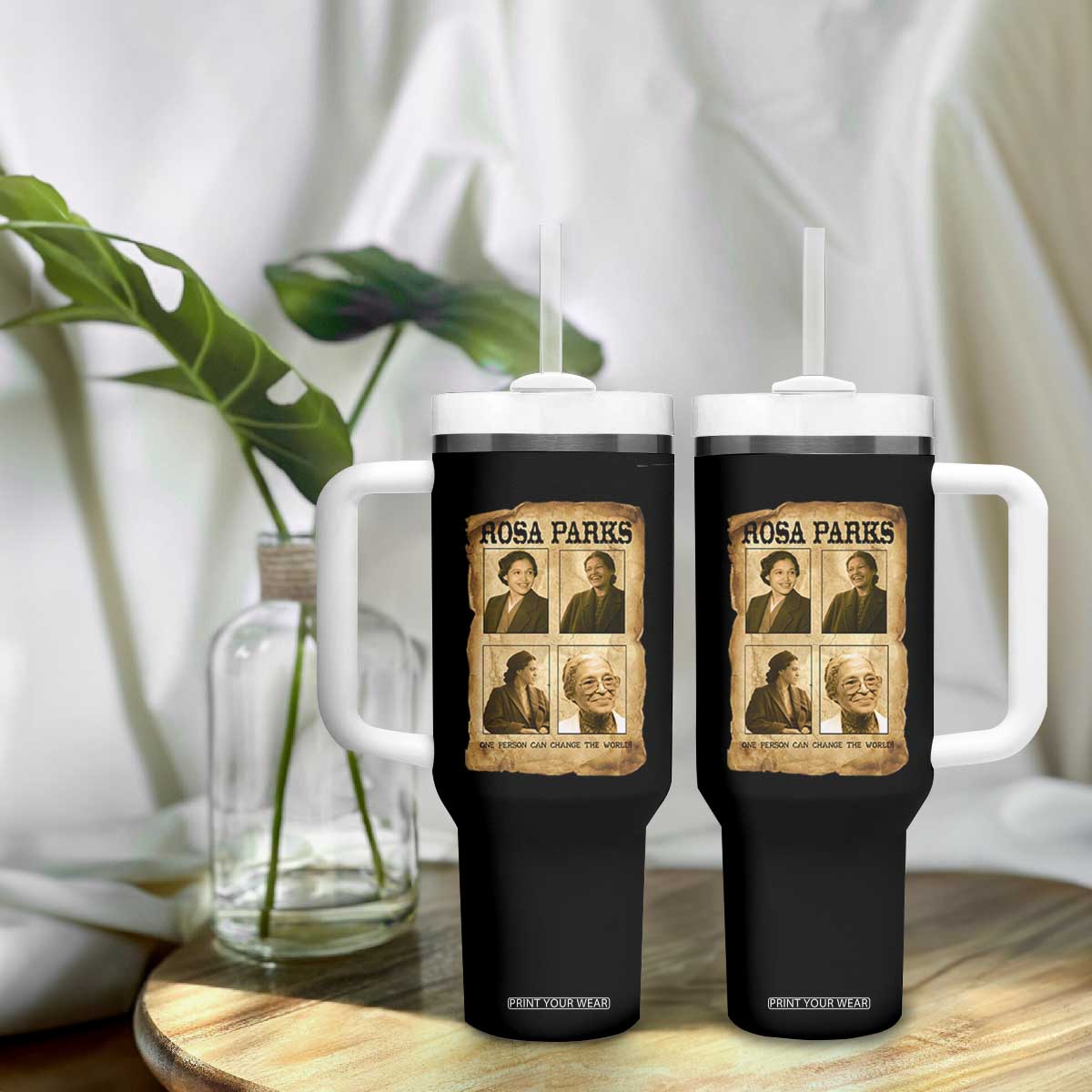 One Person Can Change The World Quote Tumbler With Handle Rosa Parks Legacy TS12 Print Your Wear
