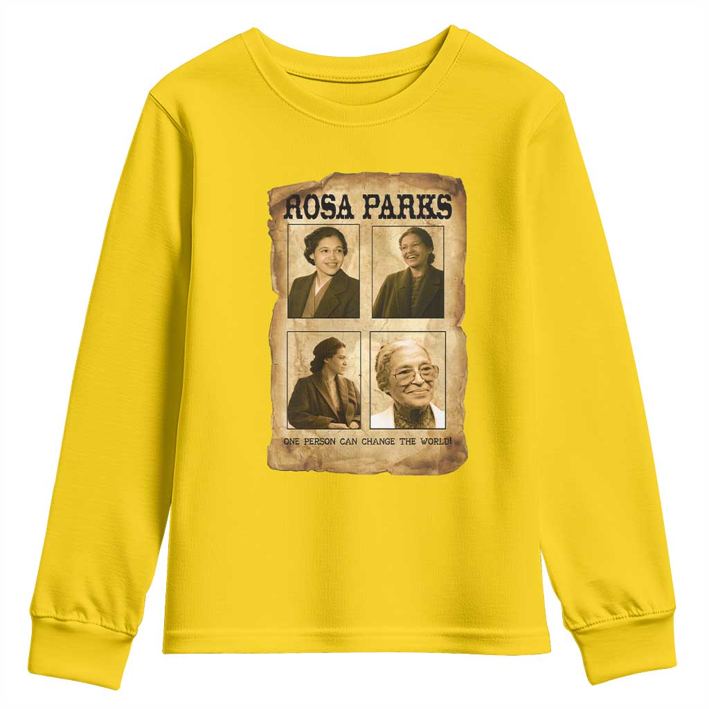 One Person Can Change The World Quote Youth Sweatshirt Rosa Parks Legacy TS12 Daisy Print Your Wear