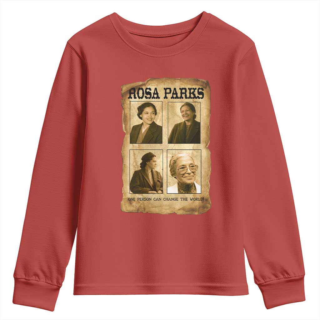 One Person Can Change The World Quote Youth Sweatshirt Rosa Parks Legacy TS12 Red Print Your Wear