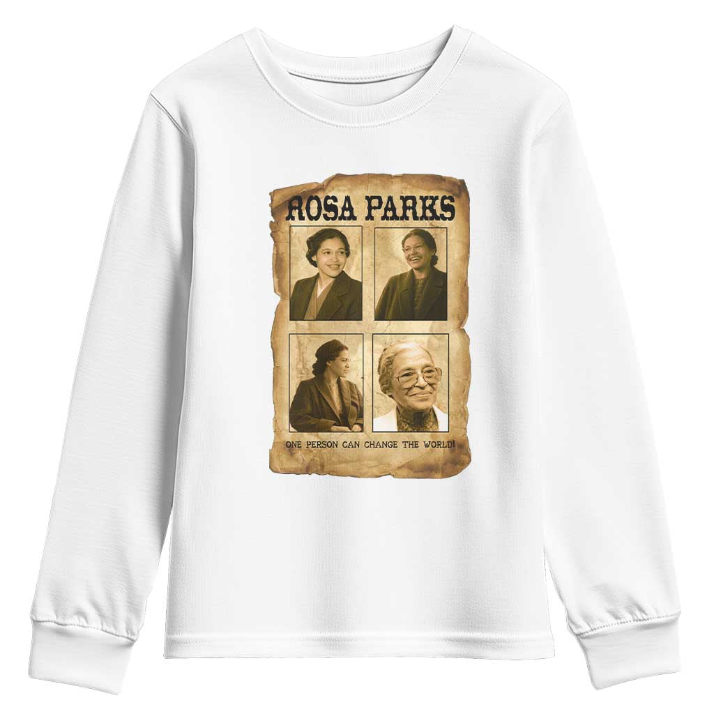 One Person Can Change The World Quote Youth Sweatshirt Rosa Parks Legacy TS12 White Print Your Wear
