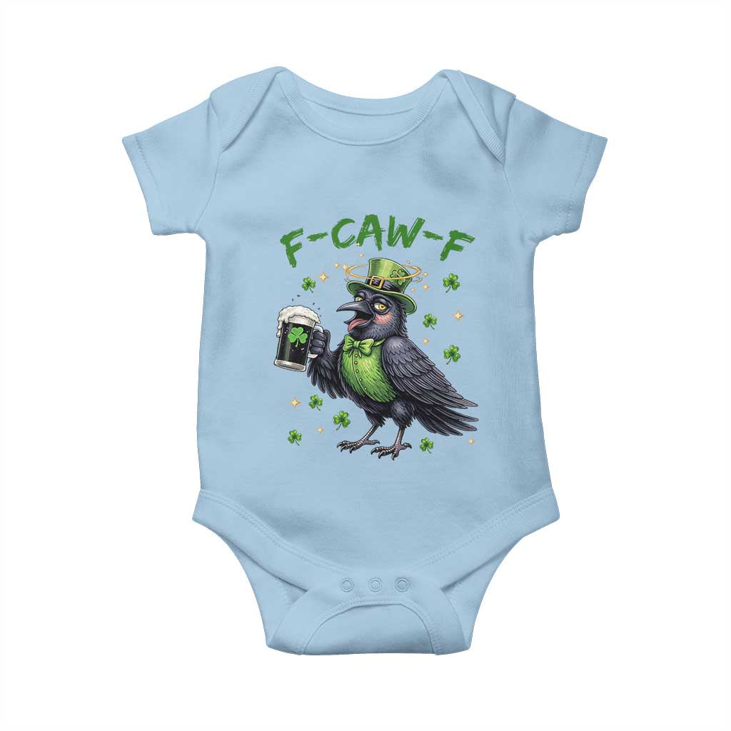 F Caw F Raven Lover Baby Onesie Funny St Patricks Day Gift TS12 Light Blue Print Your Wear