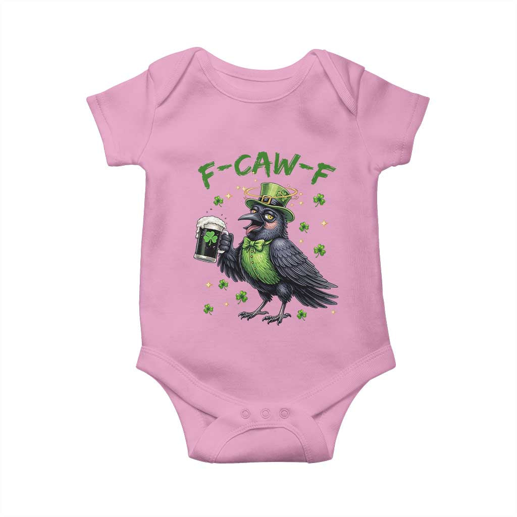F Caw F Raven Lover Baby Onesie Funny St Patricks Day Gift TS12 Light Pink Print Your Wear