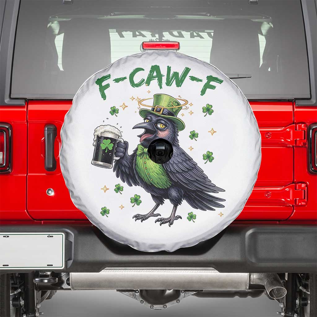 F Caw F Raven Lover Spare Tire Cover Funny St Patricks Day Gift TS12 White Print Your Wear