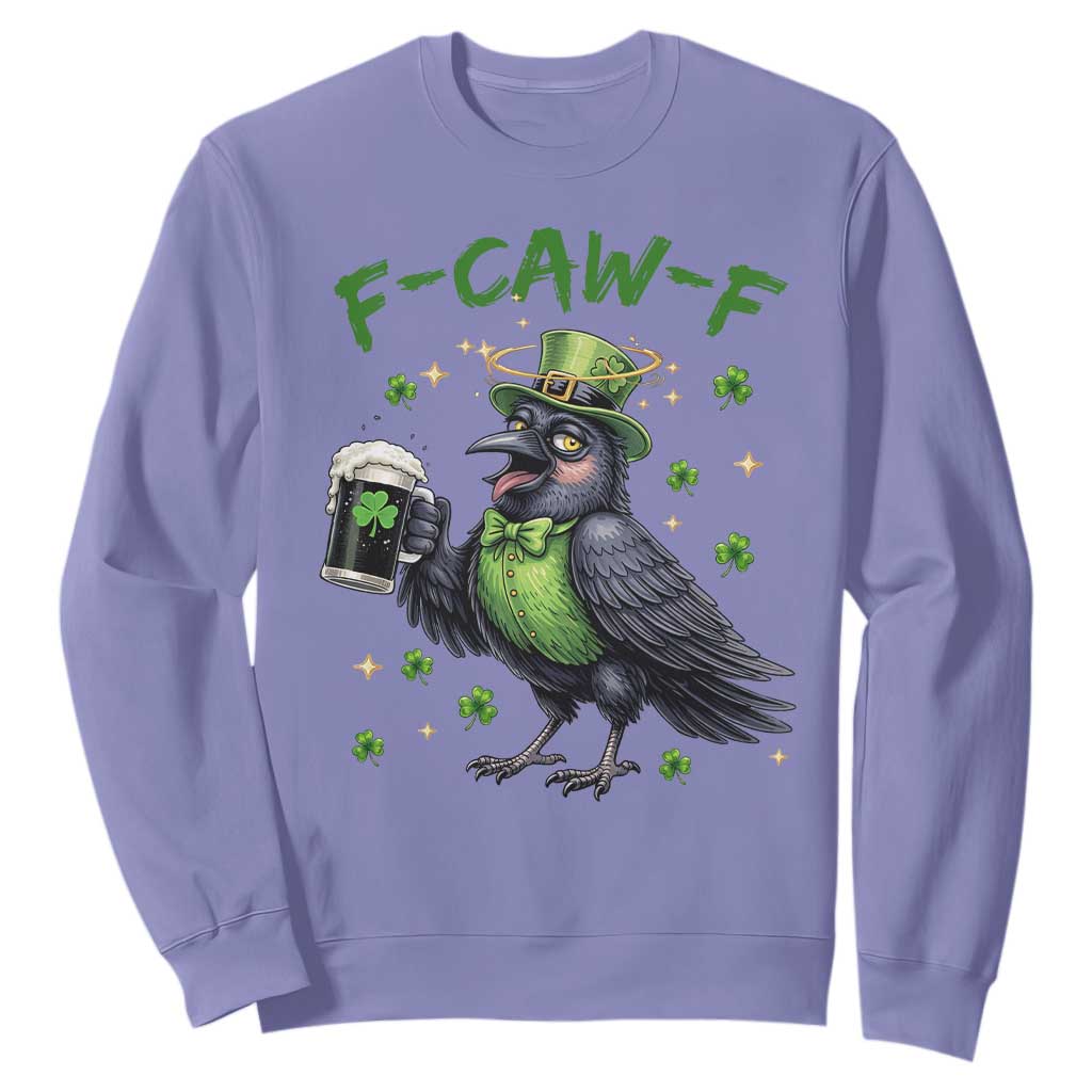 F Caw F Raven Lover Sweatshirt Funny St Patricks Day Gift TS12 Violet Print Your Wear