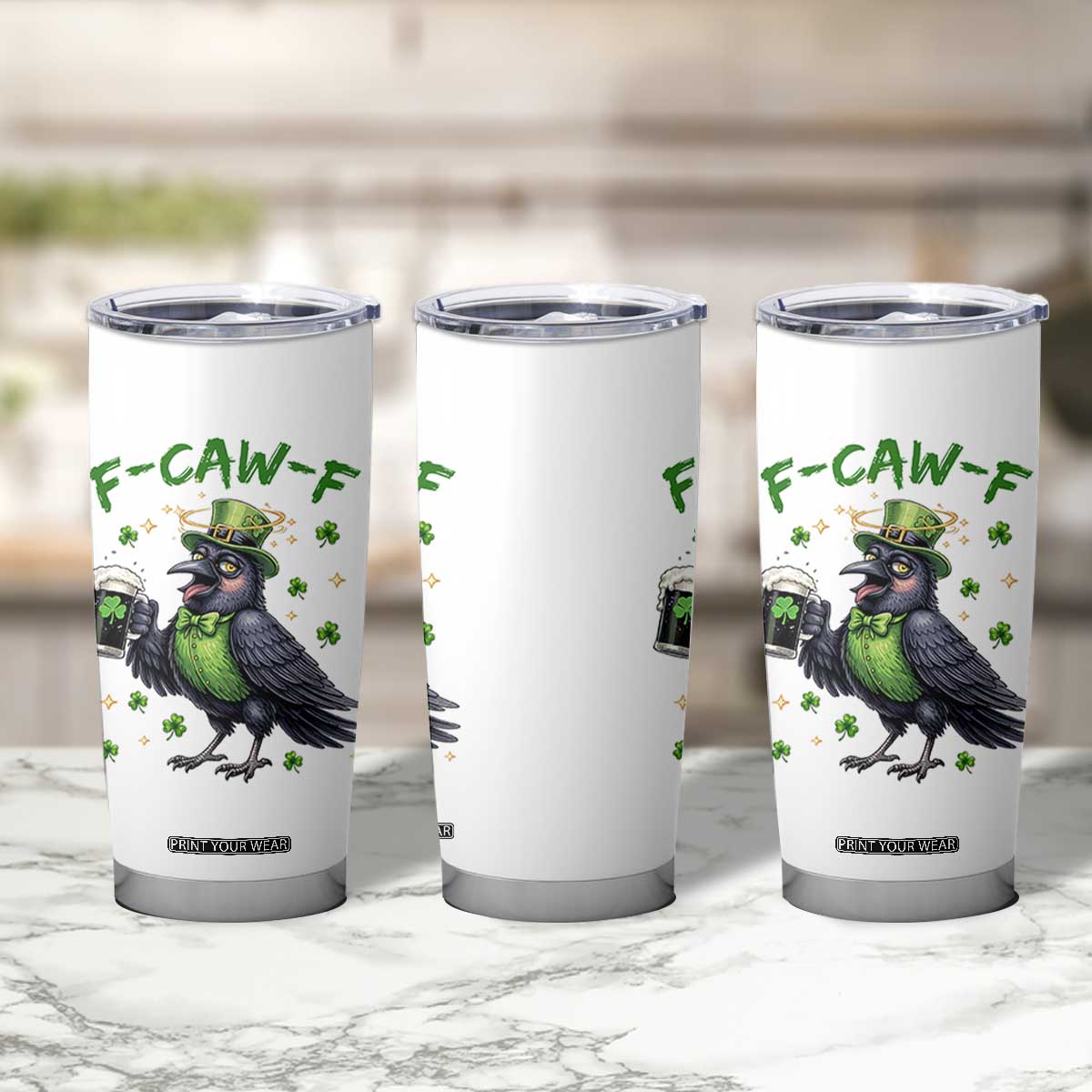F Caw F Raven Lover Tumbler Cup Funny St Patricks Day Gift TS12 Print Your Wear