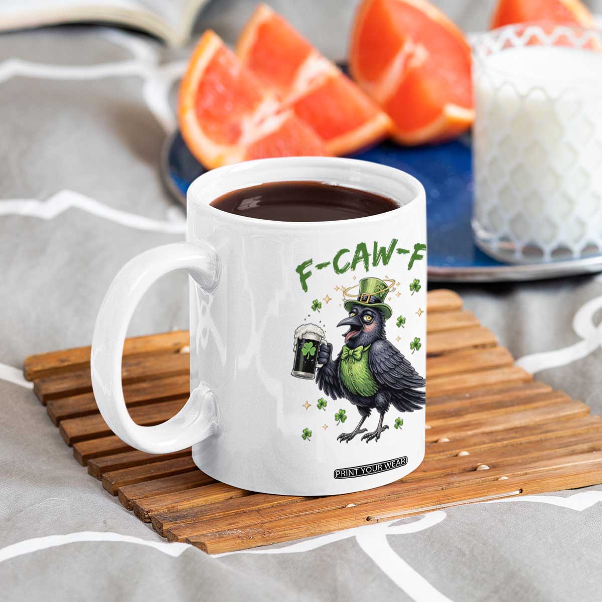 F Caw F Raven Lover Coffee Mug Funny St Patricks Day Gift TS12 Print Your Wear