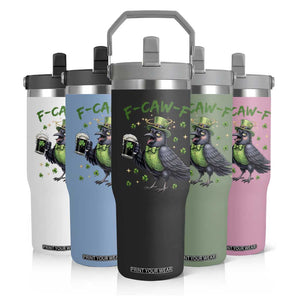 F Caw F Raven Lover Flip Straw Tumbler Funny St Patricks Day Gift TS12 Print Your Wear