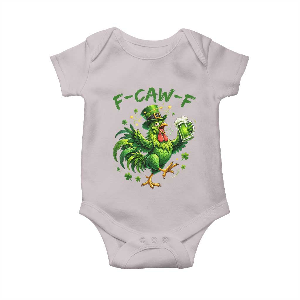 F Caw F Drunk Irish Chicken Baby Onesie Funny St Patricks Day Gift TS12 Ice Gray Print Your Wear