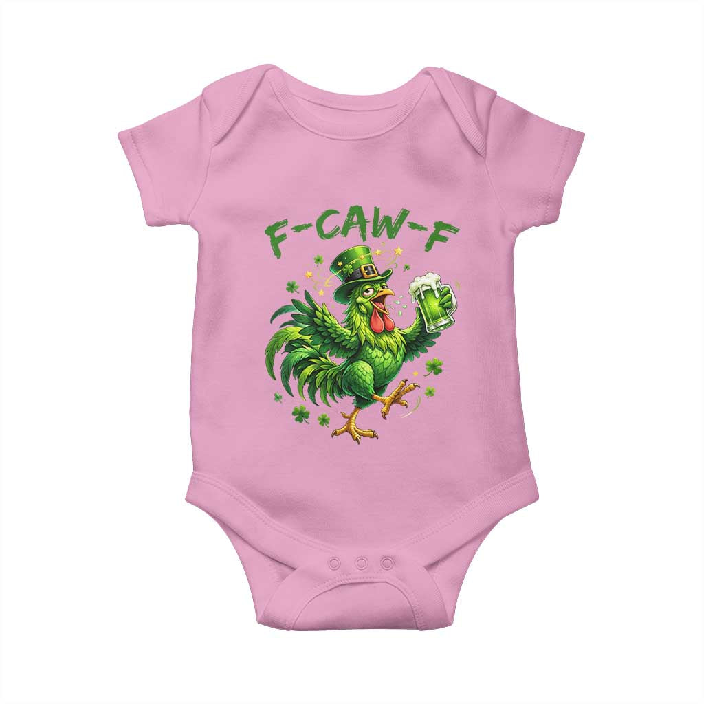 F Caw F Drunk Irish Chicken Baby Onesie Funny St Patricks Day Gift TS12 Light Pink Print Your Wear