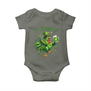 F Caw F Drunk Irish Chicken Baby Onesie Funny St Patricks Day Gift TS12 Military Green Print Your Wear