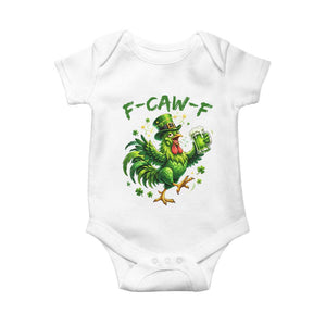 F Caw F Drunk Irish Chicken Baby Onesie Funny St Patricks Day Gift TS12 White Print Your Wear