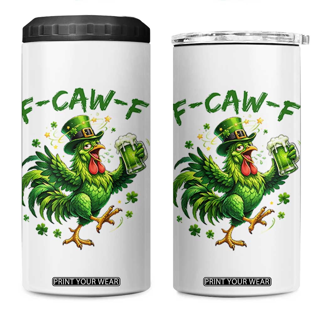 F Caw F Drunk Irish Chicken 4 in 1 Can Cooler Tumbler Funny St Patricks Day Gift TS12 One Size: 16 oz White Print Your Wear