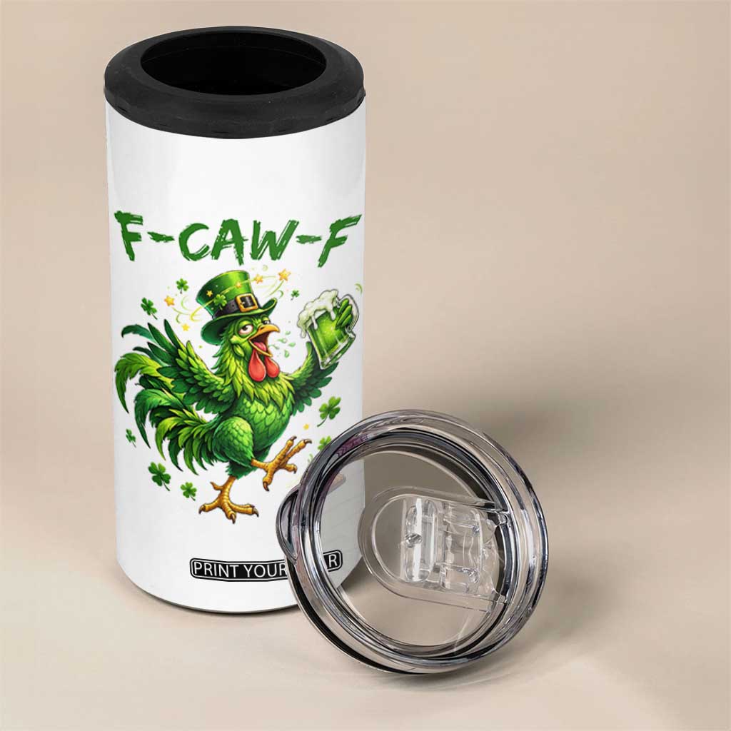 F Caw F Drunk Irish Chicken 4 in 1 Can Cooler Tumbler Funny St Patricks Day Gift TS12 Print Your Wear