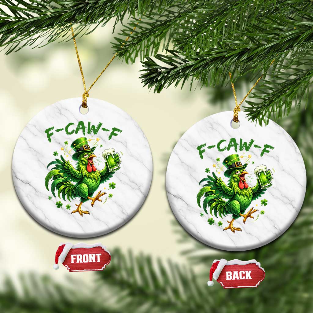 F Caw F Drunk Irish Chicken Ceramic Ornament Funny St Patricks Day Gift TS12 1pc White Marble Print Your Wear
