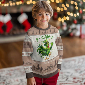 F Caw F Drunk Irish Chicken Ugly Christmas Sweater Funny St Patricks Day Gift TS12 Mocha Mousse Print Your Wear
