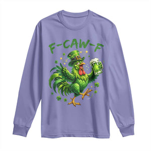 F Caw F Drunk Irish Chicken Long Sleeve Shirt Funny St Patricks Day Gift TS12 Violet Print Your Wear
