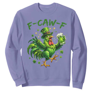F Caw F Drunk Irish Chicken Sweatshirt Funny St Patricks Day Gift TS12 Violet Print Your Wear