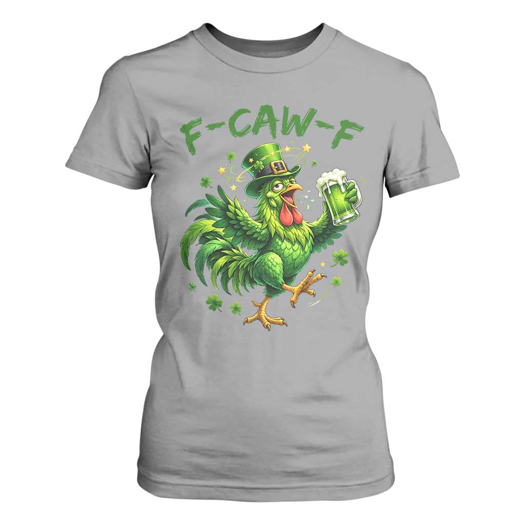 F Caw F Drunk Irish Chicken T Shirt For Women Funny St Patricks Day Gift TS12 Sport Gray Print Your Wear