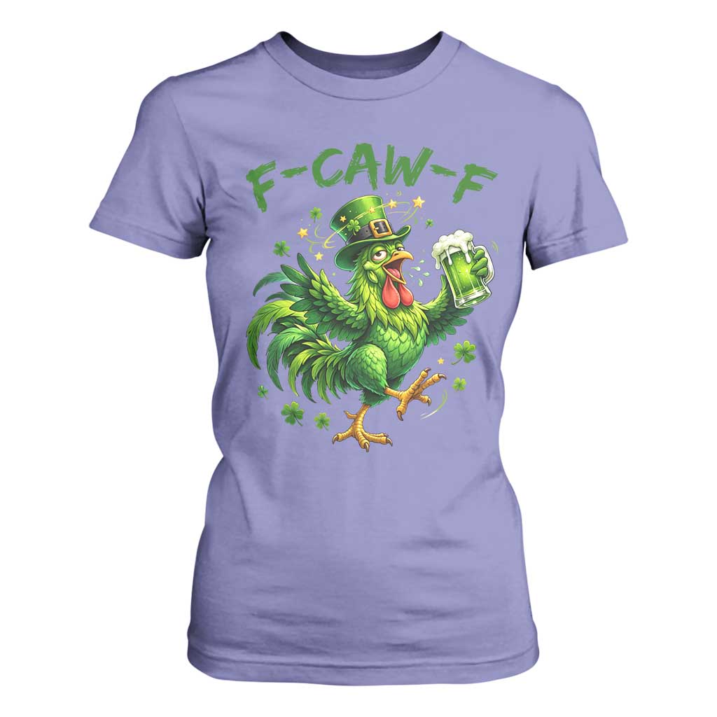 F Caw F Drunk Irish Chicken T Shirt For Women Funny St Patricks Day Gift TS12 Violet Print Your Wear