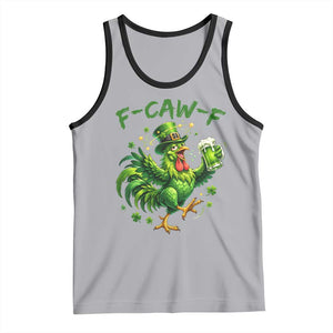 F Caw F Drunk Irish Chicken Tank Top Funny St Patricks Day Gift TS12 Athletic Heather Black Print Your Wear