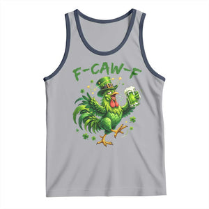 F Caw F Drunk Irish Chicken Tank Top Funny St Patricks Day Gift TS12 Athletic Heather Navy Print Your Wear