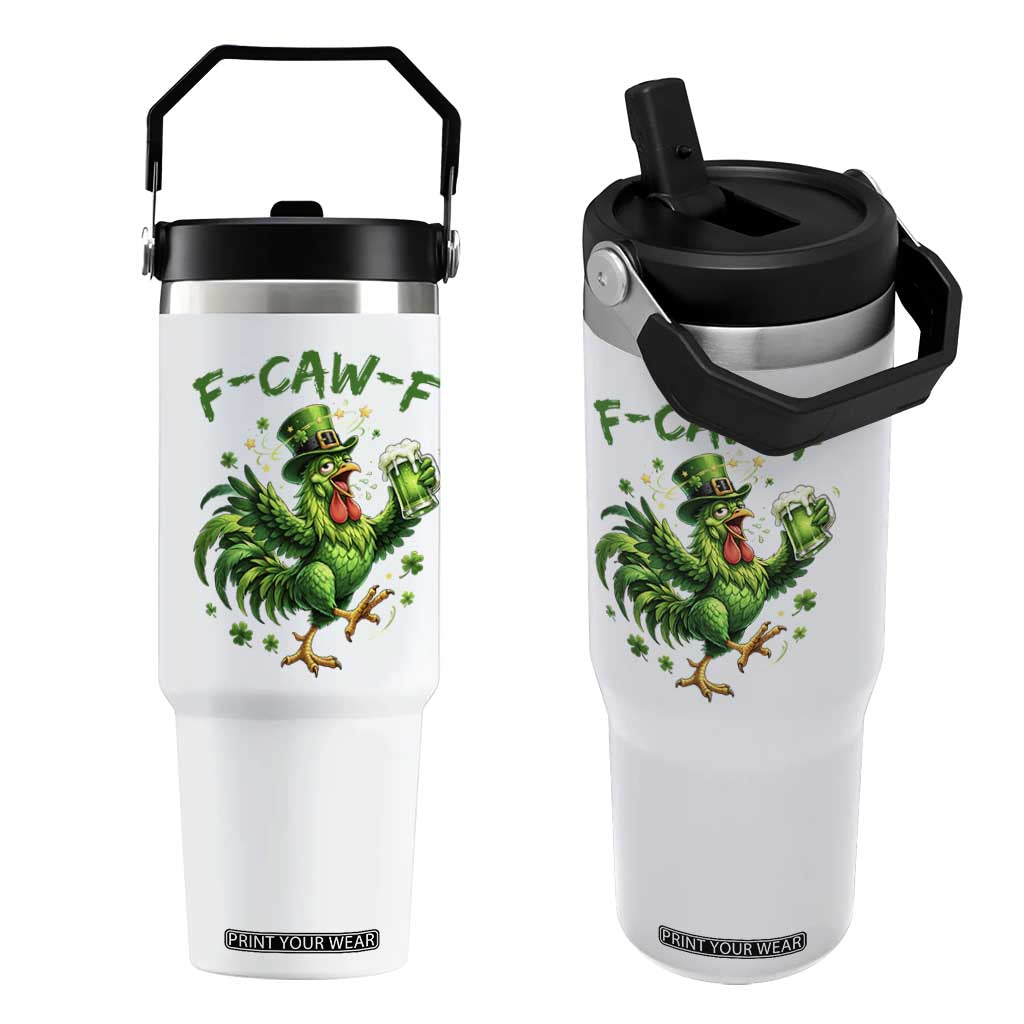 F Caw F Drunk Irish Chicken Flip Straw Tumbler Funny St Patricks Day Gift TS12 One Size: 30 oz White Print Your Wear