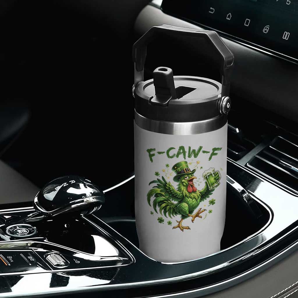 F Caw F Drunk Irish Chicken Flip Straw Tumbler Funny St Patricks Day Gift TS12 Print Your Wear