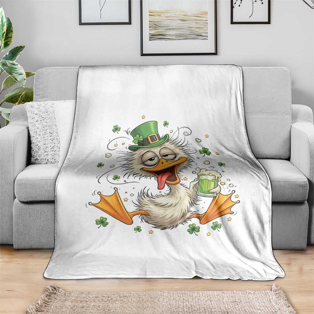 Funny Drunk Irish Duck Throw Blanket St Patricks Day Gift TS12 Print Your Wear