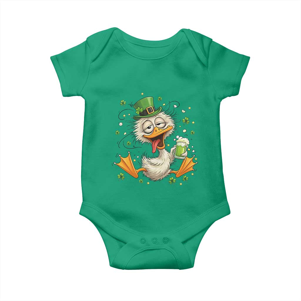Funny Drunk Irish Duck Baby Onesie St Patricks Day Gift TS12 Irish Green Print Your Wear