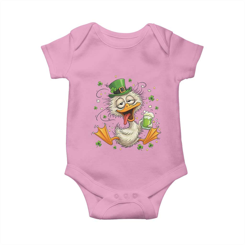 Funny Drunk Irish Duck Baby Onesie St Patricks Day Gift TS12 Light Pink Print Your Wear