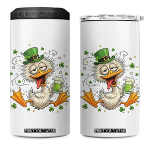 Funny Drunk Irish Duck 4 in 1 Can Cooler Tumbler St Patricks Day Gift TS12 One Size: 16 oz White Print Your Wear