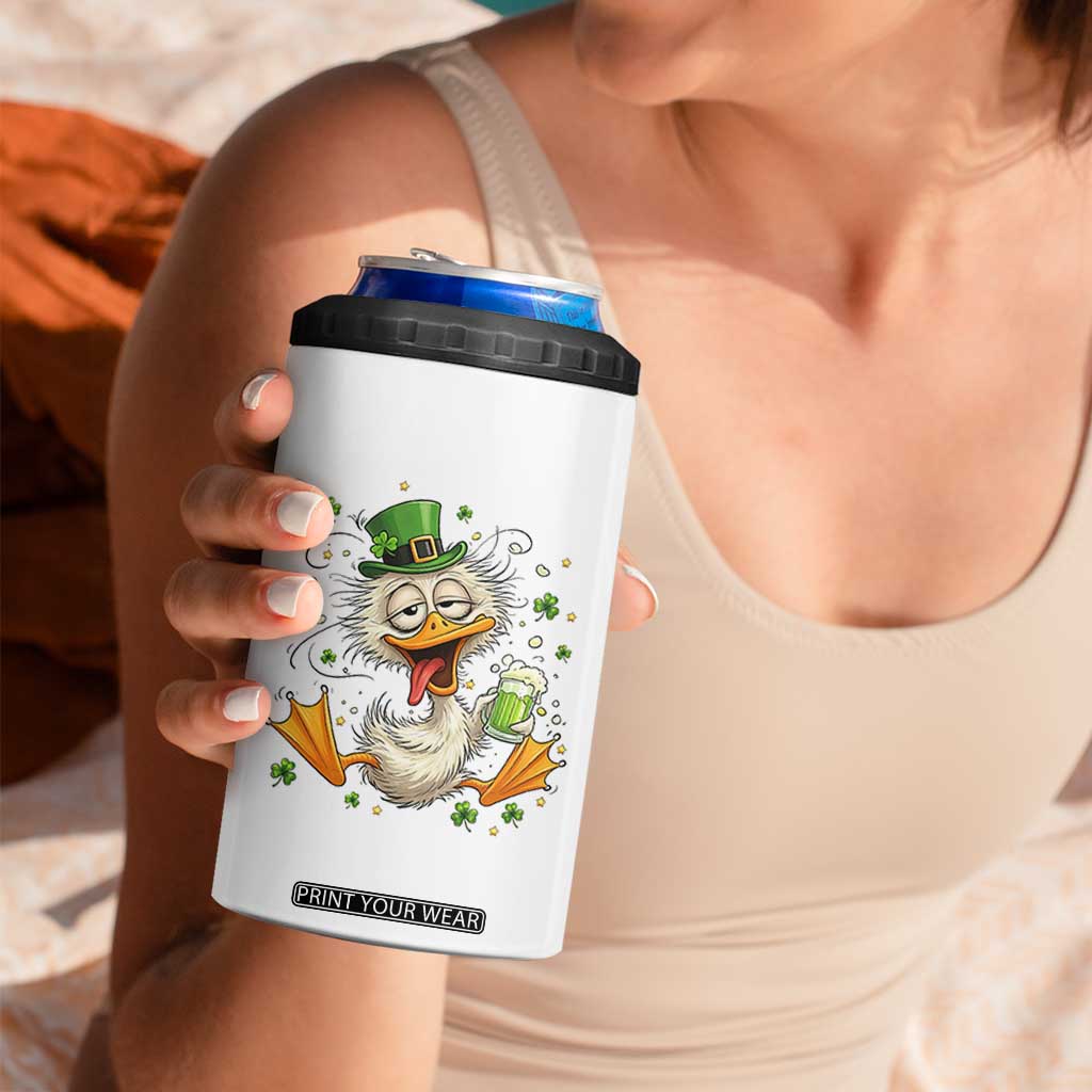 Funny Drunk Irish Duck 4 in 1 Can Cooler Tumbler St Patricks Day Gift TS12 Print Your Wear
