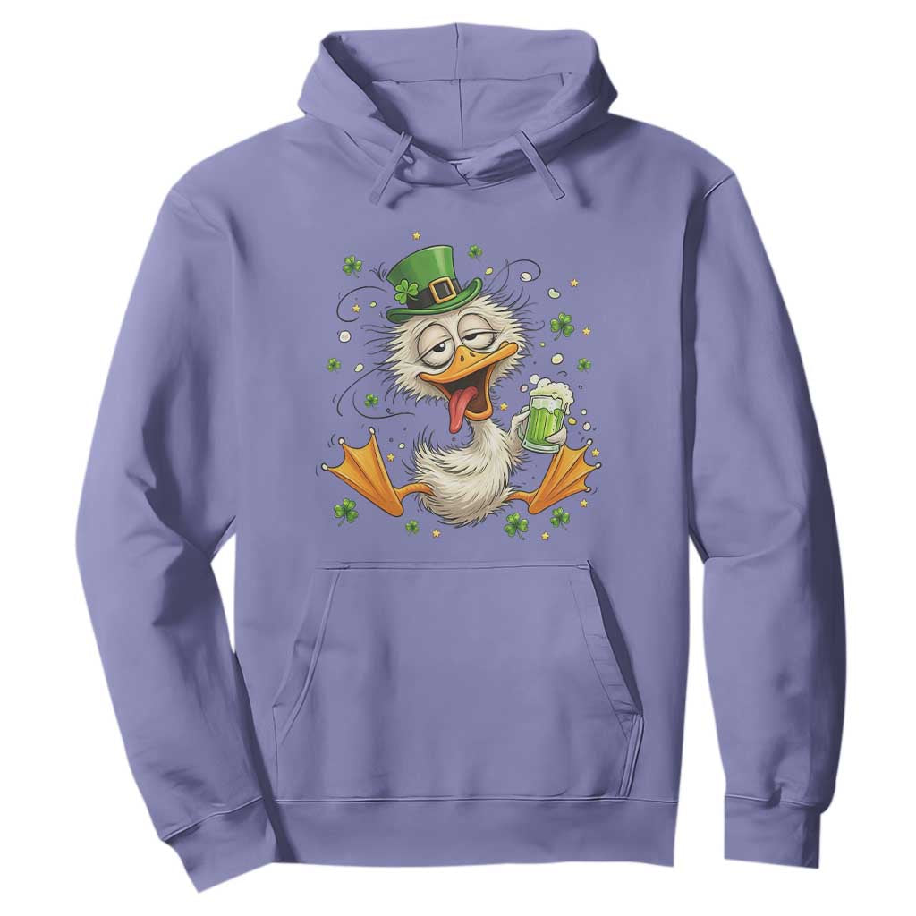 Funny Drunk Irish Duck Hoodie St Patricks Day Gift TS12 Violet Print Your Wear