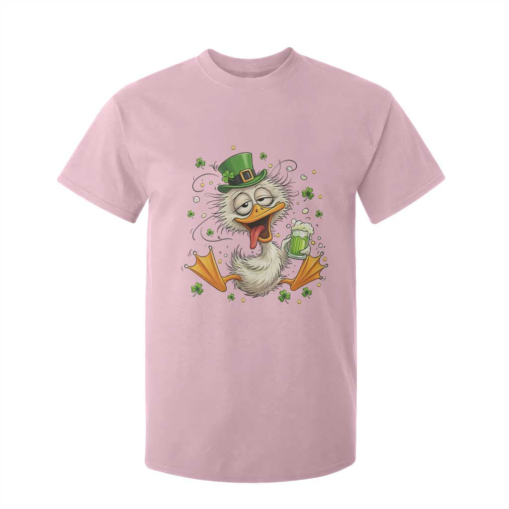 Funny Drunk Irish Duck T Shirt For Kid St Patricks Day Gift TS12 Light Pink Print Your Wear