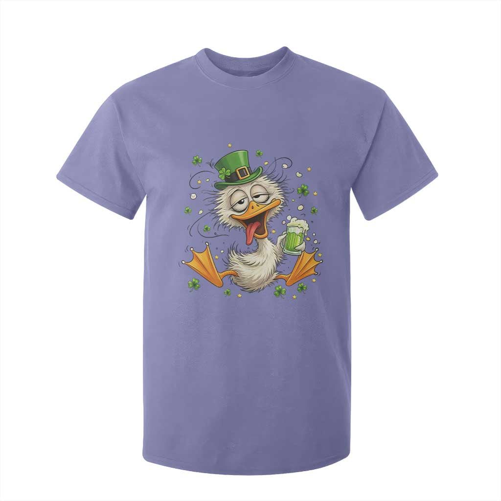 Funny Drunk Irish Duck T Shirt For Kid St Patricks Day Gift TS12 Violet Print Your Wear