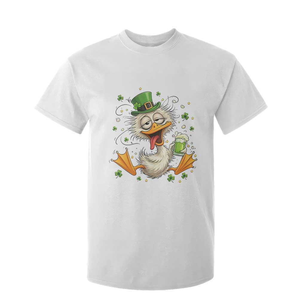 Funny Drunk Irish Duck T Shirt For Kid St Patricks Day Gift TS12 White Print Your Wear