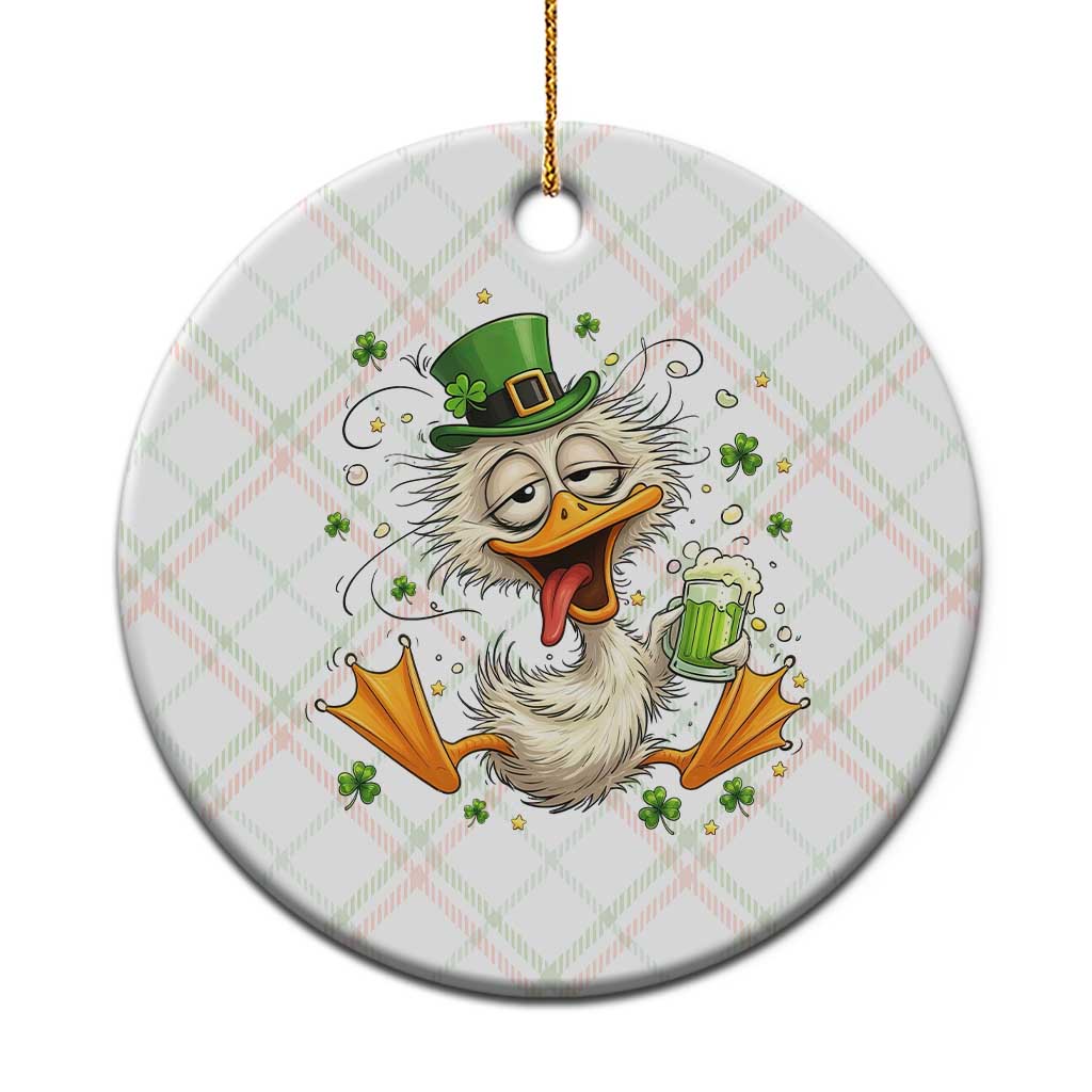 Funny Drunk Irish Duck Ceramic Ornament St Patricks Day Gift TS12 1pc Christmas Plaid Print Your Wear