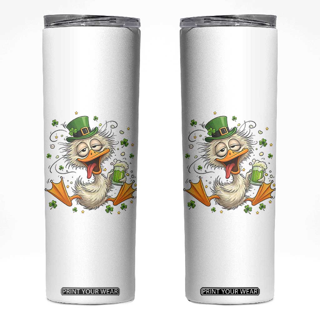 Funny Drunk Irish Duck Skinny Tumbler St Patricks Day Gift TS12 White Print Your Wear