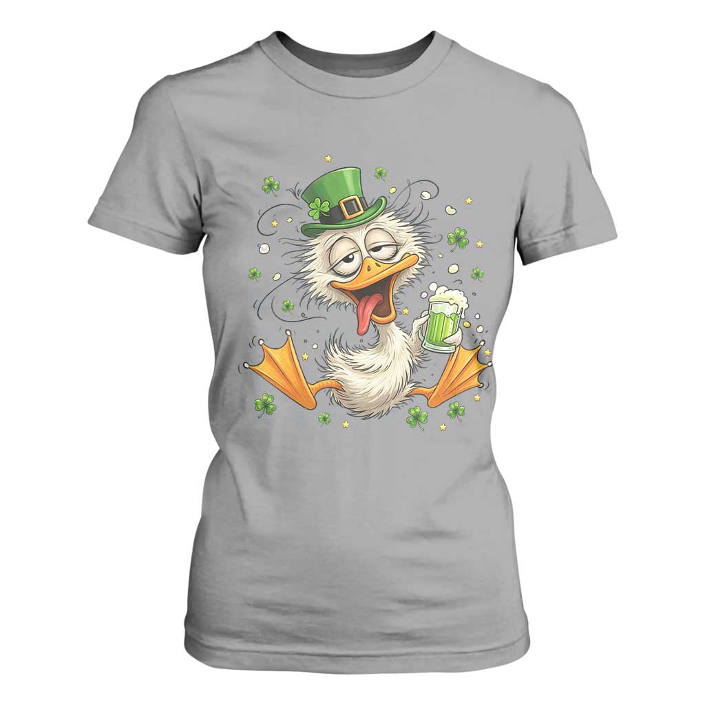 Funny Drunk Irish Duck T Shirt For Women St Patricks Day Gift TS12 Sport Gray Print Your Wear
