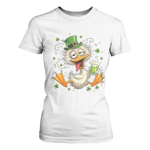 Funny Drunk Irish Duck T Shirt For Women St Patricks Day Gift TS12 White Print Your Wear